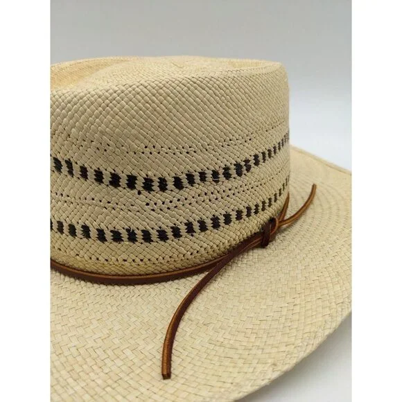 RAG & BONE Cora straw women's boater panama hat -Natural/Tan - SMALL